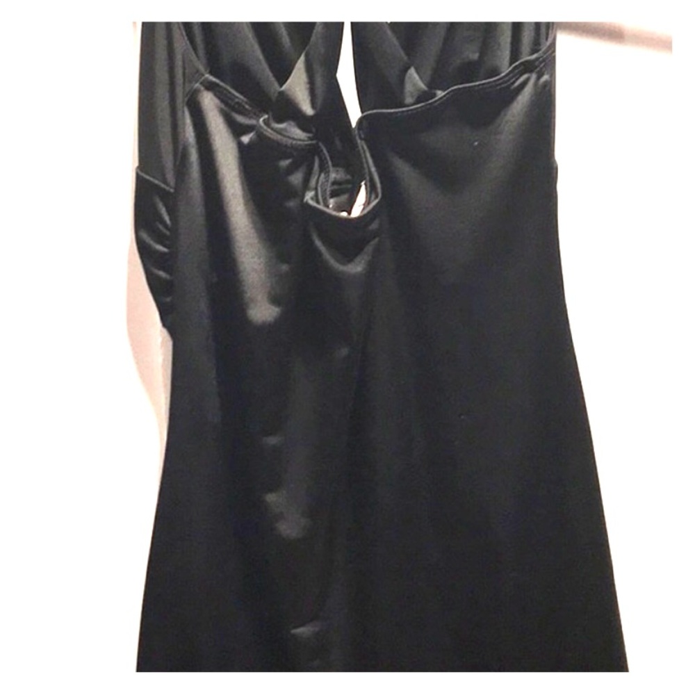 ROBIN K. BLK PUCKERED FRONT BRAIDED T-BACK BLOUSE - Picture 2 of 8